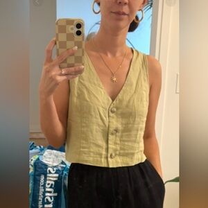 Madewell Chantelle Linen Blend Top Vest Cropped
